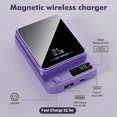 thumbnail image 3 of Magnetic Power Bank,10000mAh Wireless Portable Charger with 22.5W Fast Charging USB C in&Out Battery Pack Compatible for iPhone 17/16/15/14/13/12,Samsung,Android Phone Charger,Purple, 3 of 18
