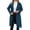 Blue, variant on Women's Notch Lapel Wool Blend Overcoat, Long Length Trench Style Coat, Classic Winter Warm Overcoat, Elegant Casual Outerwear, Versatile Mid-Calf Length Coat Wine S
