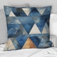 thumbnail image 1 of Designart "Rustic Symphony Of Cobalt Triangles" Geometric Throw Pillow - Modern Pillow For Couch - Insert And Pillows Covers For Living Room Decor, 1 of 5