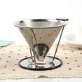thumbnail image 4 of Coffee Filter, Stainless Steel Coffee Filter Double Layer Mesh Cone Coffee Filter, Coffee Accessories Coffee Tools For Kitchen Cafe, 4 of 8