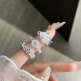 thumbnail image 1 of Jiuchuanpiao degradado swan full diamond moonstone anillo de mujer luz diseño de lujo boda regalo + temperamento diario vestir 925 anillo antialérico plata, 1 of 5