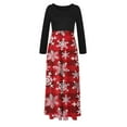 thumbnail image 4 of FAVIPT 2024 Christmas Dress Womens Christmas Maxi Dress,Women's Plus Size Xmas Snowflake Print Long Sleeve Crewneck Holiday Ankle-Length Dresses, 4 of 6