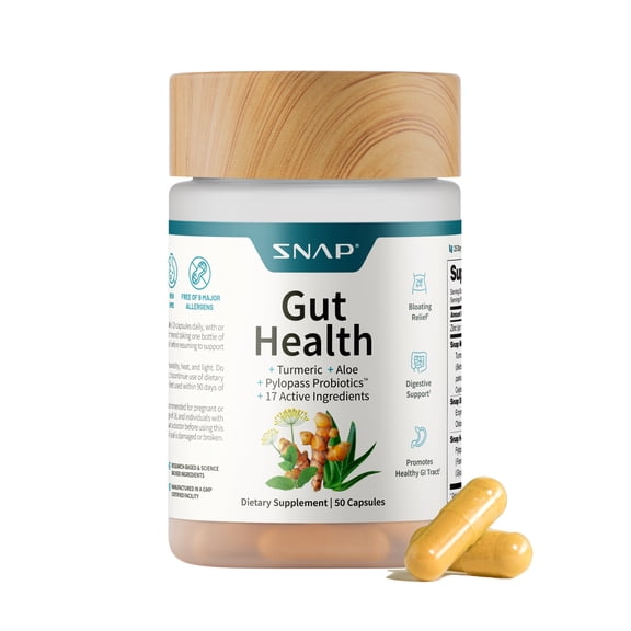 Snap Supplements Gut Health, Prebiotics and Probiotics for Digestive, 50 Capsules