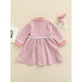 thumbnail image 4 of Qiylii Little Girls Dress Coat, Long Sleeve Trench Coat Breasted Outerwear, 4 of 8