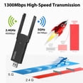 thumbnail image 3 of USB Wifi Adapter for Desktop PC, TSV 1300Mbps Dual Band 2.4G/5GHz Wireless Network Adapter Mini WiFi Dongle with 2dBi Antenna for Laptop Supports Windows 11/10/8/8.1/7/Vista/XP/2000, Linux, Mac OS, 3 of 9