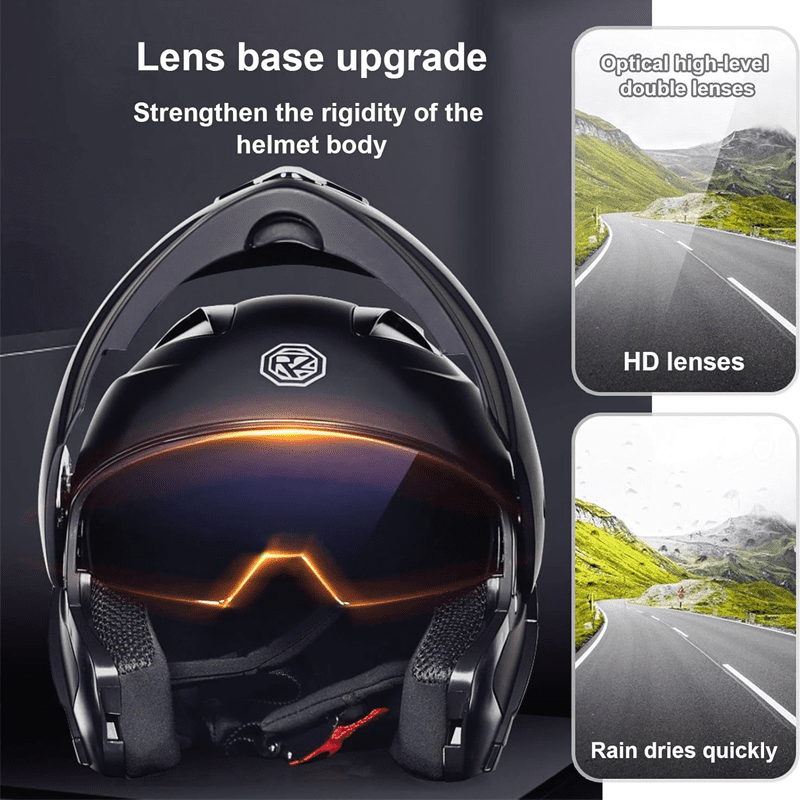 DOCRELD Bluetooth Modular Motorcycle Helmet,Motorcycle Helmet,DOT Approved,Dual Visor Full Face Flip up Integrated Motorcycle Helmets,Built-in Dual Speaker Microphone,Waterproof Adults Men Women