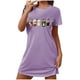 thumbnail image 5 of Camisón corto de talla grande para mujer, camisón de manga corta con estampado de pecho a la moda, camisón para mujer, 5 of 5