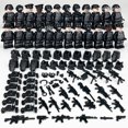 thumbnail image 1 of Juego de bloques de construcción de policía especial negro, 22, 24 y 28 piezas, bolsa de juguetes para ensamblar con partículas pequeñas, 1 of 6