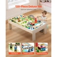 thumbnail image 3 of KFFKFF Wooden Kids Activity Table with 120-Piece Train Set, Collapsible Storage Bin, and Multi-Use Design for Play, Drawing, Reading, and More – Ideal for Children Ages 3+, 3 of 9