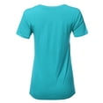 thumbnail image 3 of A2Y Women's Basic Solid Premium Rayon Short Sleeve V-neck T Shirt Tee Tops Ash Mint S, 3 of 6
