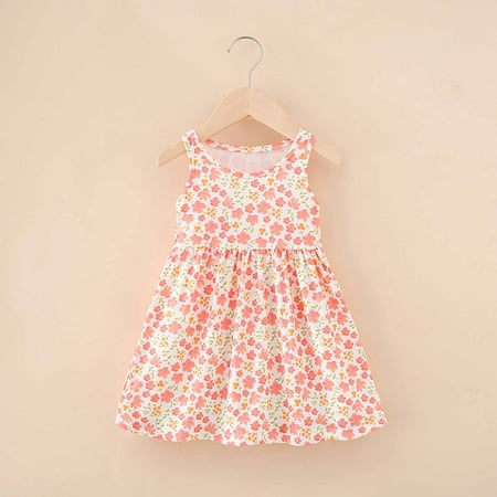 

Shldybc Girls Dresses Baby Girls Playwear Dresses Summer Toddler Baby Girls Sleeveless Dress Graphic Print Children s Clothing Summer Savings Clearance