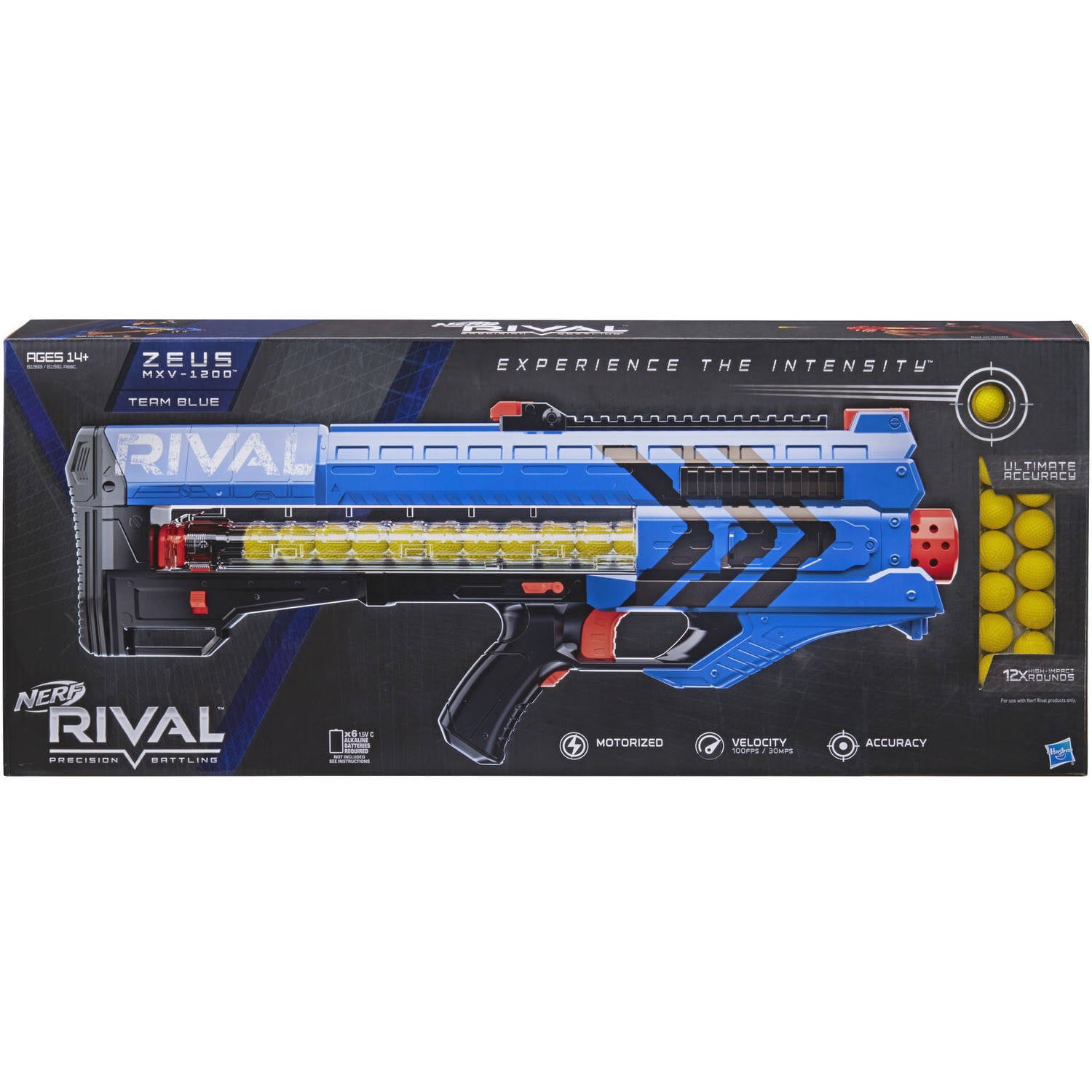 B1593 for sale online Blue NERF Rival Zeus MXV-1200 Blaster 