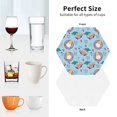thumbnail image 6 of Yiaed Gnome Pool Party Print Leather Coasters for Drinks - Cup Coasters Coffee Table Kitchen Table Bar, Home & Office Gifts Handmade Drink Coasters-Hexagon, 6 of 6