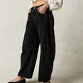 thumbnail image 3 of Wide Leg Barrel Jeans for Women Cropped Mid Waisted Baggy Jeans Ankle Casual Denim Pants Plus Size Jeans Wide Leg Pants, 3 of 7