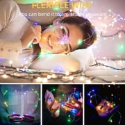 20 Pack Fairy Lights Battery Operated - 7ft 20 LED Lights Copper Wire Mini String Light Firefly Light for Mason Jars DIY Crafts Christmas Wedding Party Centerpiece Table Decor,Multicolor