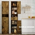 thumbnail image 2 of PORKISS Floor Storage Cabinet, Wood Pantry Cabinet with Doors and Drawer, Freestanding Narrow Bathroom Storage Organizer with Adjustable Shelves for Kitchen, Bathroom, Living Room, Vintage, 2 of 7