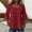 A4 Wine, variant on IPYUI Gauze Shirts for Women 3/4 Sleeve Beach Cover Up Long Sleeve Linen Shirt Hoodies Sweatshirt with Pocket Hooded Tops Boho Gauze Shirts Blouses for Women Plain Peasant V Neck Flowy Elegent Tops