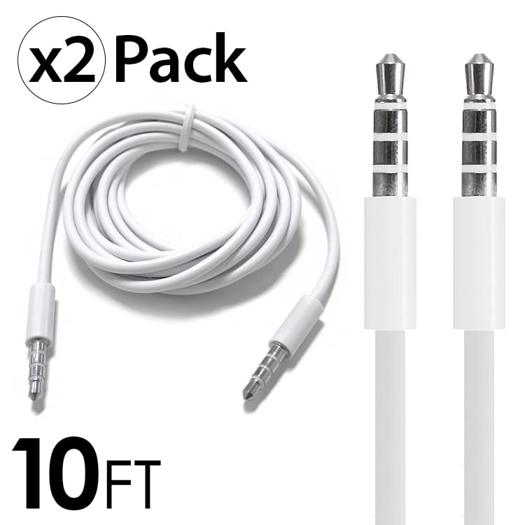 2-Pack 3.5mm Male to Male Stereo Audio AUX Cable Cord for PC iPod CAR iPhone