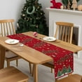 thumbnail image 2 of nqOlkjepod Red Christmas Tree Table Runner 90 Inches Long Farmhouse Dress Scarves, Xmas Tree Snowflake Balls Botanical Dining Tablerunner for Coffee Table/Kitchen Island/Party Décor, 13" x 90", 2 of 7