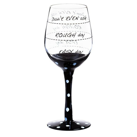 Cypress Playful "Don't Even Ask..." Wine Glass, Black