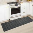 thumbnail image 2 of Hasoo Washable Rug Imitation Braided Print Non Slip 2' x 6' Runner for Living Room Solid Printed Textured Rug Farmhouse Carpet for Bedroom Dining Room, Black, 2 of 6