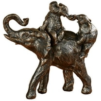 Elephant Ride Table Sculpture Bronze