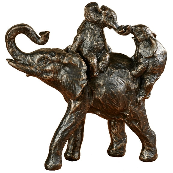 Elephant Ride Table Sculpture Bronze
