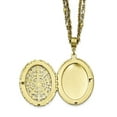 thumbnail image 3 of Finest Gold 1928 Jewelry Brass-Tone Filigree 42 mm Oval Locket 16 in. Double Chain Necklace Holds 2 Photos, 3 of 3