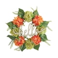 thumbnail image 3 of Corona artificial para puerta de entrada, decoración del hogar con letrero de "Hola", regalo creativo decorativo Verde naranja, 3 of 9