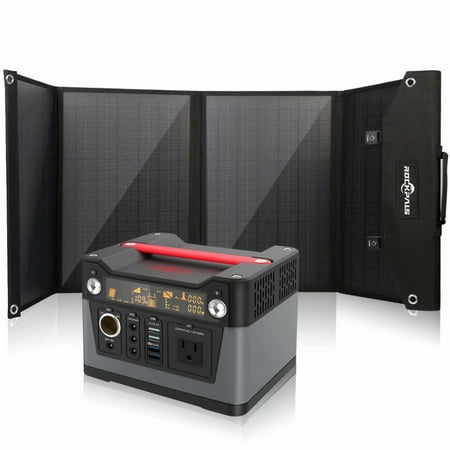 Rockpals 300W Portable Genereator with 100W Solar Panel for Camping/Travel/Emergency