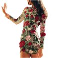 thumbnail image 2 of Lilgiuy Women Charming Long Sleeve Net Yarn Patchwork Embroidery Slimming for Home Leisure, 2 of 5