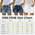 thumbnail image 3 of ONLYSHE Women's Frayed Casual Denim Jean Shorts with 4 Zipper Light Blue XL, 3 of 5