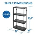 thumbnail image 2 of Black 4-Tier Fixed Height Ventilated Shelving Unit (4-Pack) (32 in. W x 54.5 in. H x 14 in. D), 2 of 8