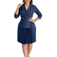 thumbnail image 3 of Women's Blazer Dress Office Midi Length Pleated Dresses Casual Office Work Dress, 3 of 7