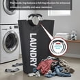 thumbnail image 4 of 1 Pack Laundry Basket Extra-Large Capacity Heavy-Duty Oxford Cloth Foldable Bag black for Home Laundry and Clothing Storage, Black, 4 of 5