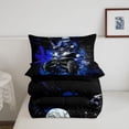 thumbnail image 5 of Manfei Dirt Bike Full Size Comforter Sets，Modern Sports Art Bedding Comforter Set，Blue,Black Reversible,3 Pieces,1 Comforter and 2 Pillowcases, 5 of 7
