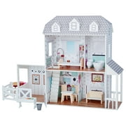 Olivia's Little World Farmhouse Wooden Dollhouse for 12" Dolls