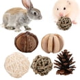 thumbnail image 2 of Juego de bolas hechas a mano de madera Natural Bling Bling para mascotas pequeñas accesorios de juguete para hámster rata y ratones, 2 of 9