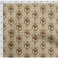 thumbnail image 4 of Soimoi Dog Printed, Cotton Satin Spandex, Sewing Fabric by The Yard 54 Inch Wide, Decorative Fabric for Dresses and Home Accents, Beige, 4 of 5