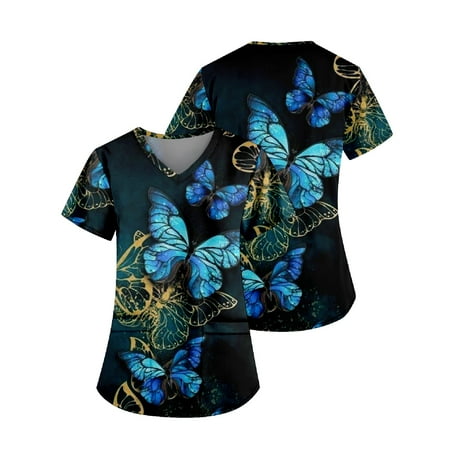 

EKOUSN Women s Scrub Tops Nursing Scrubs