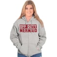 thumbnail image 4 of Off Duty Mermaid Funny Beach Swim Zip Hoodie Sweatshirt Women Brisco Brands M, 4 of 5