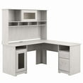thumbnail image 1 of Bush Furniture Cabot 60W L Shaped Computer Desk with Hutch in Ash Gray, 1 of 6