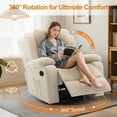 thumbnail image 3 of Korser Fauteuil Inclinable Pivotant à Bascule avec Massage en Lin pour Salon, Beige, 3 of 7