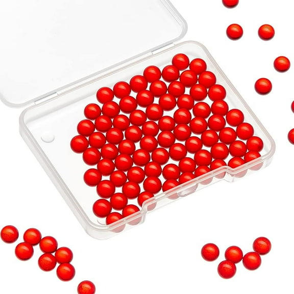 100 Pcs Glass Quartz Beads 6mm Quartz Pearl Balls Red Undrilled Round Glass Charm Beads for DIY Jewelry Making & Home Decorations 1 Box