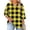 Yellow, variant on Plus Size Tops for Women Keyhole Neck Three Quarter Sleeve Plaid Shirts Loose Daily Trendy Blouses Tops,Yellow,XXXL