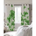 thumbnail image 2 of Saint Patrick's Day Blackout Curtains for Bedroom, Thermal Drapes, Spring Watercolor Shamrock Botanical Beige Black Out Curtains 63 Inch Long Room Darkening Kitchen Curtains 42"x63" 2 Panels, 2 of 8