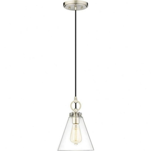 1 Light Pendant in Transitional Style-11.5 inches Tall and 8 inches Wide-Brushed Nickel Finish Bailey Street Home 372-Bel-4620022