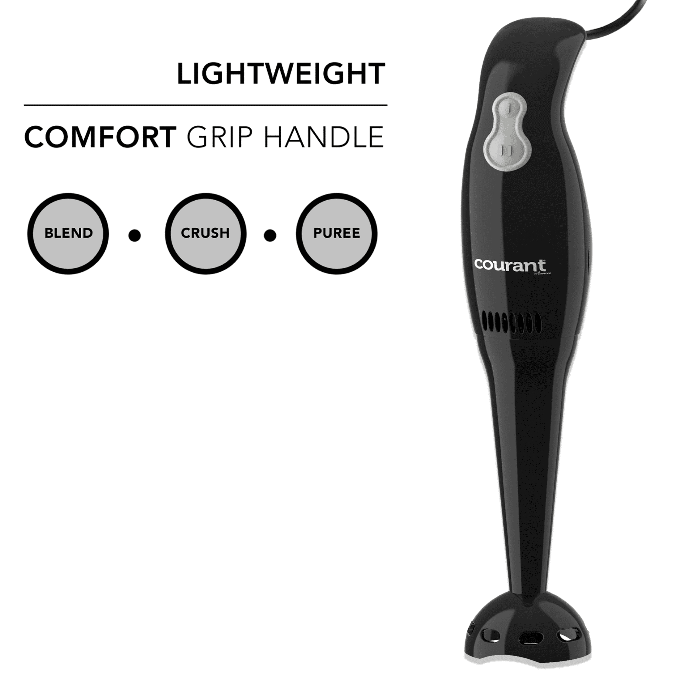 Courant 200W 2-Speed Hand Blender – Powerful & Versatile – Black