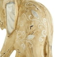 thumbnail image 4 of 9", 8", 6"H Light Brown Wood Handmade Elephant Sculpture with Scroll and Floral Patterns, by DecMode (3 Count), 4 of 9