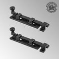 thumbnail image 2 of Renovators Supply Slide Bolt Latch 4" Black Wrought Iron Slide Bolt w/Catch and Mounting Screws Pack of 2, 2 of 4